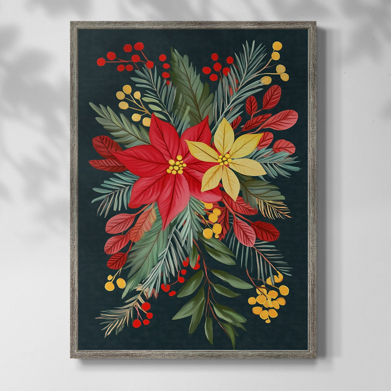 Christmas Holiday Art CVIII Framed Print - Solid Wood, H 30 po x l 24 po