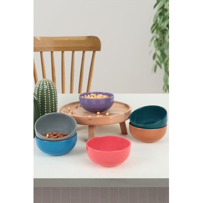 Elegant Ceramic Bowl Set (6 Pieces), 4.7 Inches, 13.5 Fl Oz Each | 100% Ceramic, Dishwasher Safe Up to 122°F, Microwave Safe | Perfect for Serving, Mixing, and Meal Prep, Durable & Stylish Design