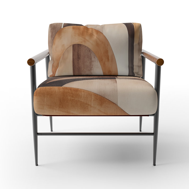 Chaise d'appoint Abstract Shapes, Brown Round Arms