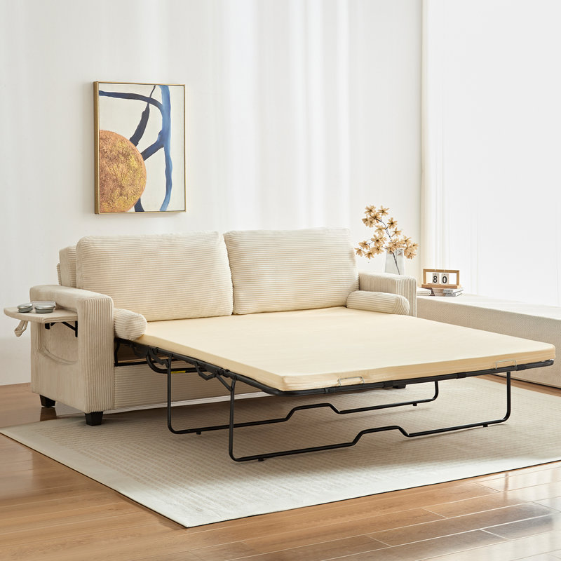 Canapé-lit Corduroy, Beige