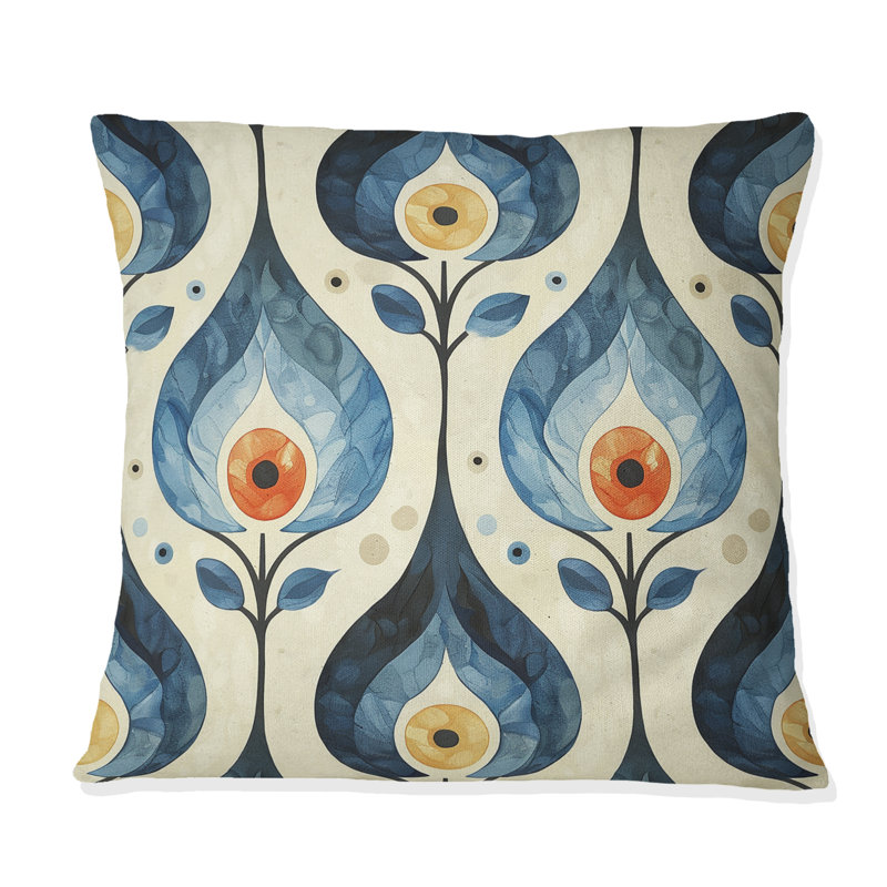 Coussin décoratif orange Midcentury Charm I - Midcentury, H 18 po x l 18 po