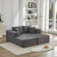 Chaise longue double en velours côtelé avec coussin moelleux et coussins-1106902244
