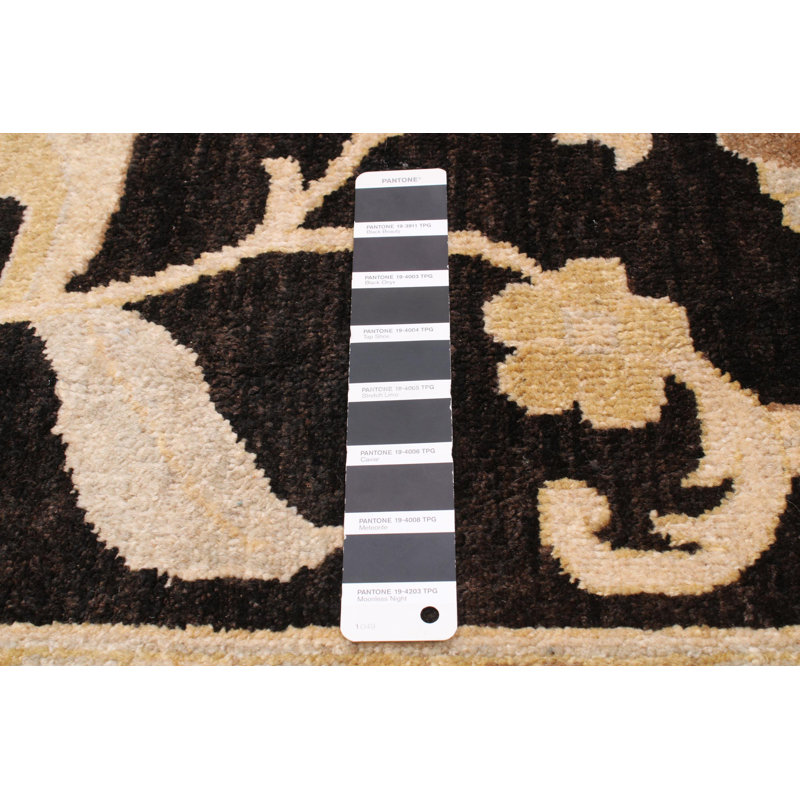 Tapis rectangulaire unique en laine noué à la main 6 pi 6 po x 9 pi 9 po New Age Taya