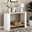 Table de chevet de chambre à coucher ovale avec rangement à 2 couches, blanc et naturel, table de rangement facile à assembler pour le salon, blanc naturel, rapide et efficace