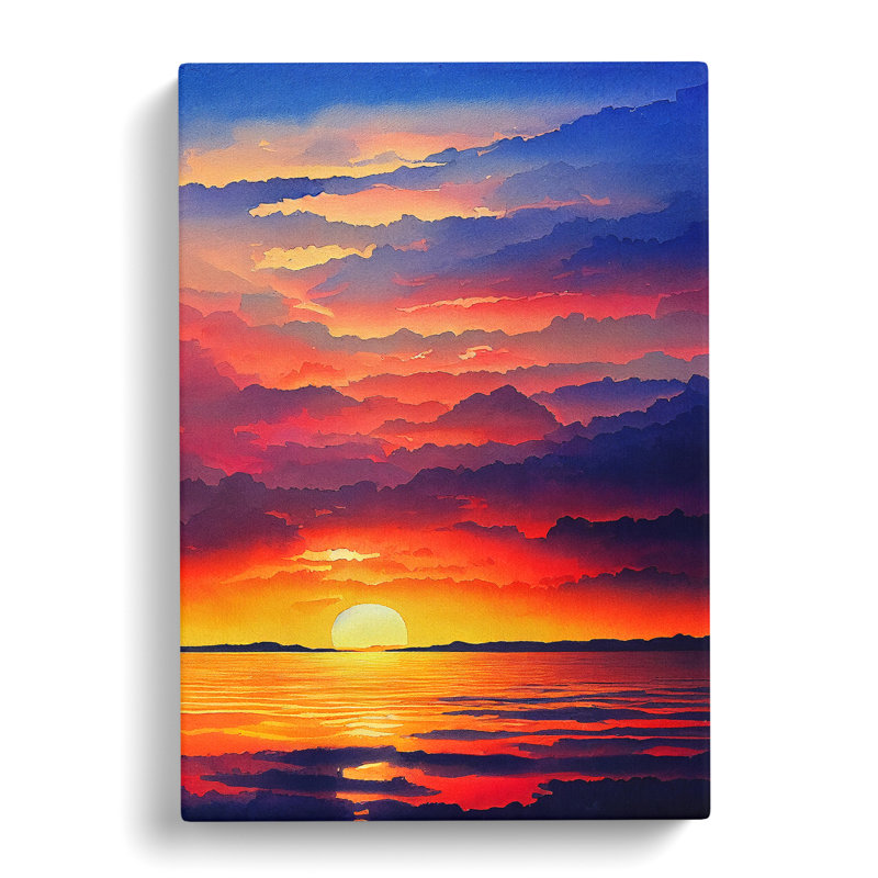 Inquisitive Ocean Sunset - Wrapped Canvas, 50cm H x 35cm W x 3cm D