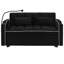 Lit moderne en velours noir, dossier réglable avec dossier fonctionnel, cendrier, support pour téléphone et 2 coussins confortables
