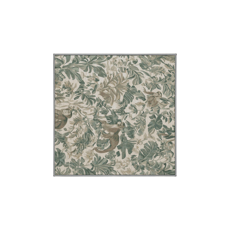Machine Washable Gray Area Rug, Square 6'