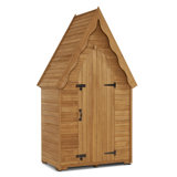 4 ft. W D Outdoor Storage Wooden Sheds with 6 Shelves
