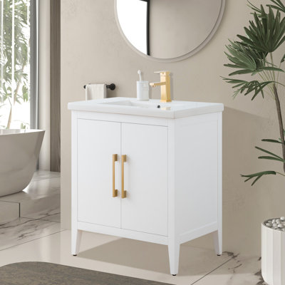 Meuble-lavabo simple 30 po avec comptoir en céramique Chambery