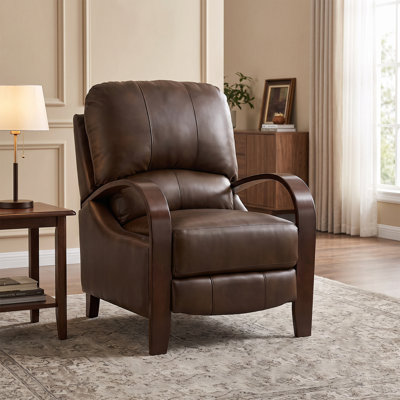 Alexandra 29.9" W Leather Push-Back Recliner