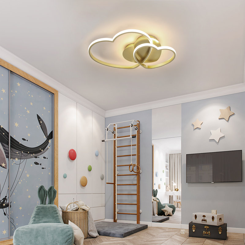 Stager Dimmable 50cm LED Integrated Semi Flush Mount, Gold