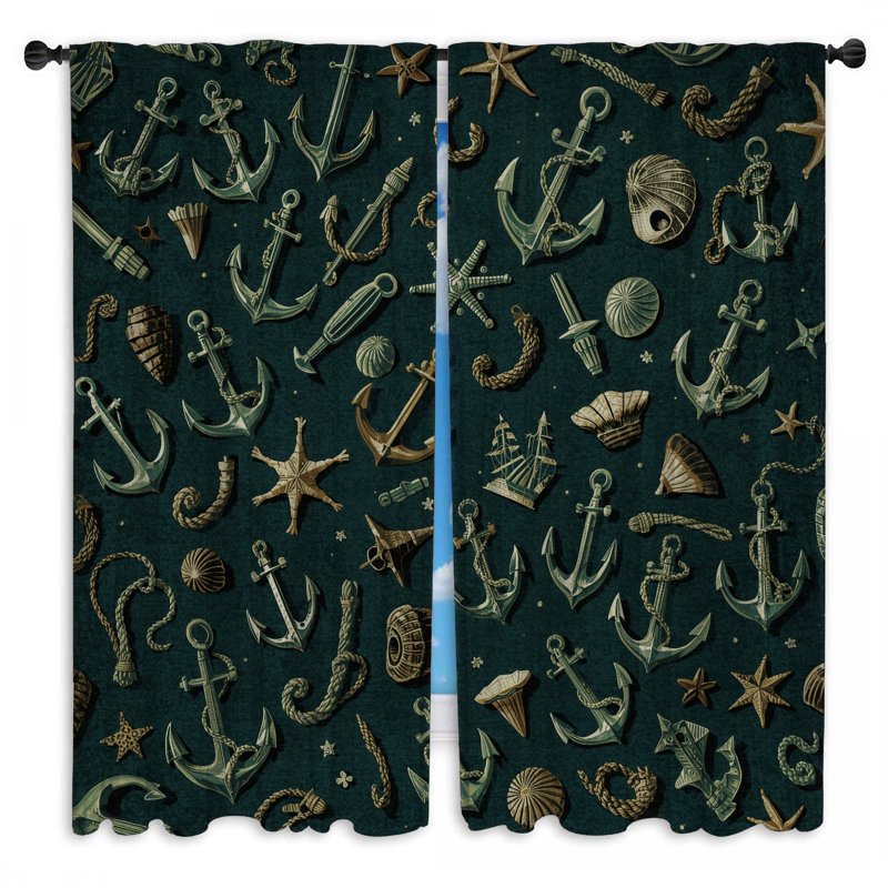 Rideaux obscurcissant Nautical, 20 po x 50 po - 2 panneaux, Transparent