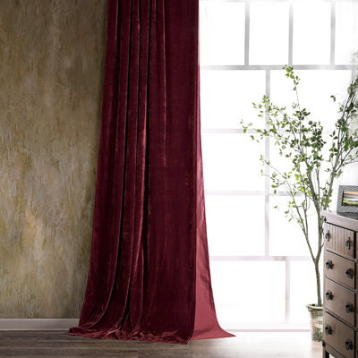 Stella Faux Silk Velvet Curtain Panel