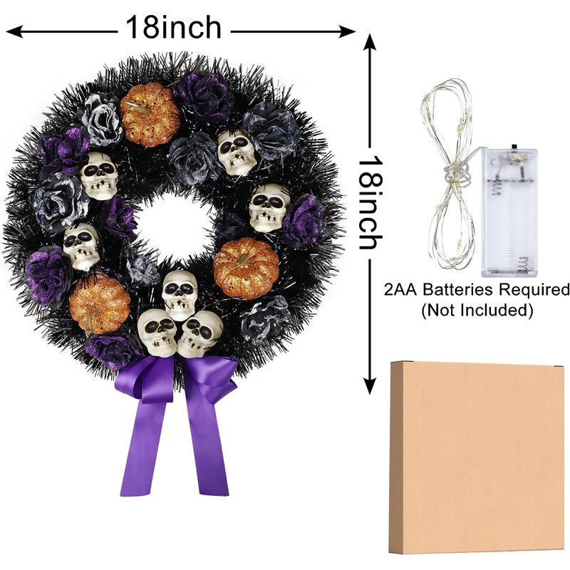 Faux Lighted Polyester 18'' Wreath