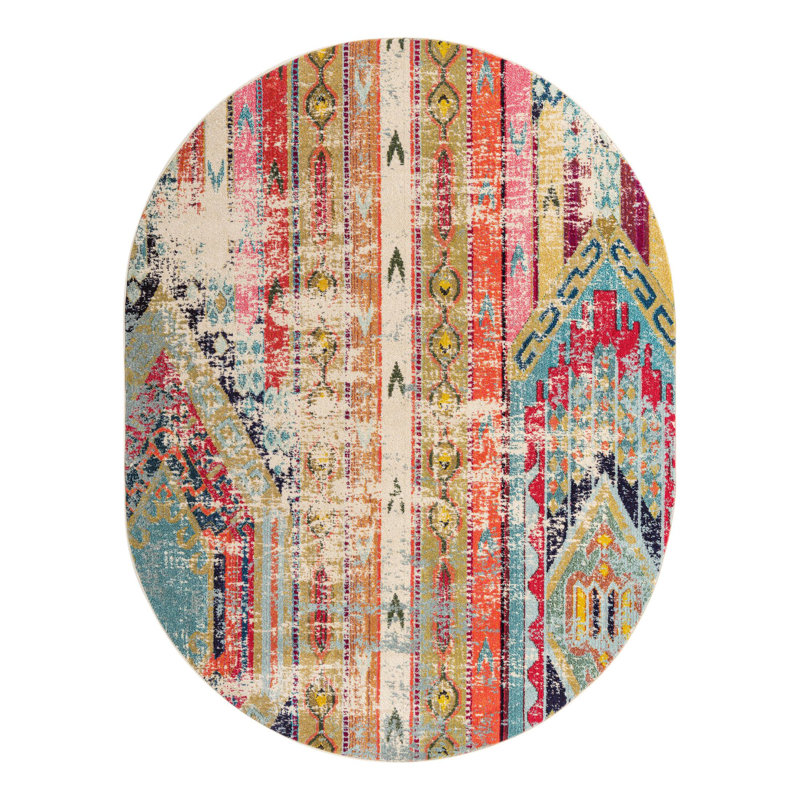 Newburyport Washable Geometric Indoor Rug, Oval 7'11" x 10'