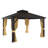 10 Ft. W x 10 Ft. D Hardtop Gazebo, Galvanized Steel Double Roof with Aluminum Frame, Outdoor Gazebo with Curtains and Nettings for Patio, Backyard and Deck