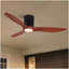 Ventilateur de plafond encastré à profil bas en bois massif 52 po avec lumière et moteur silencieux réversible 52 po Mordern Farmhouse