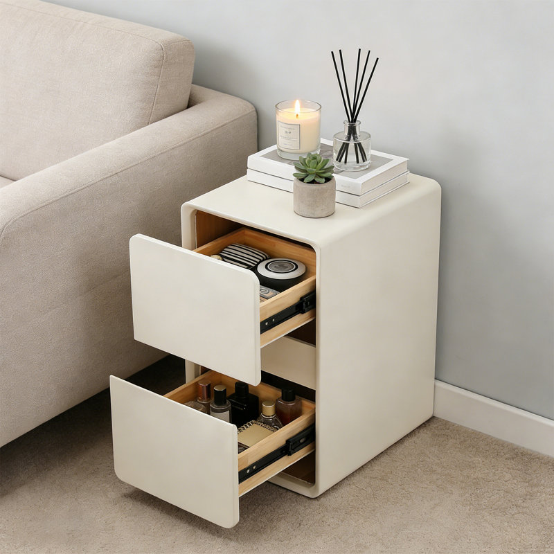 Side Table With 2-Drawers Storage Cabinet 15.75In(D)*11.81In(W)*18.9In(H)