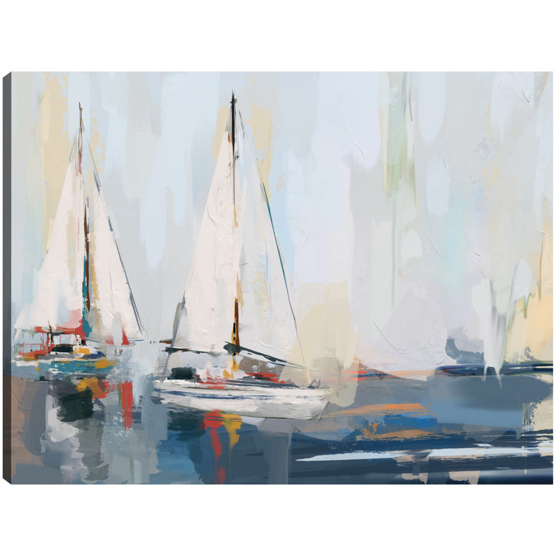 «Come Sail Away» par Studio Arts - reproduction d'art sur toile nautique, Toile tendue, H 30 po x l 40 po x P 1,5 po