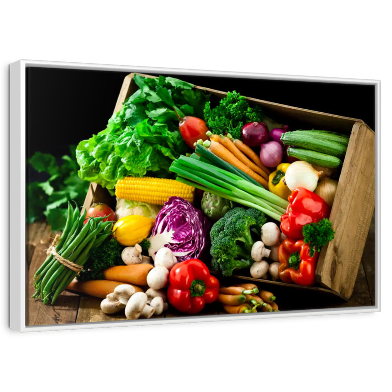 Caisse de légumes, Cadre flottant blanc, 37 po x 25 po