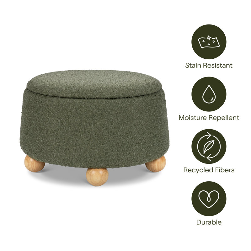 Tuffet Ottoman, Olive Boucle