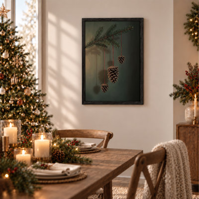 Art mural sur toile de pin vert