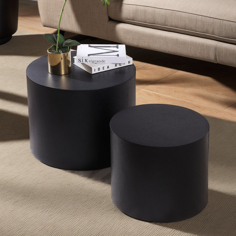 Leiding Pedestal nesting table, Black