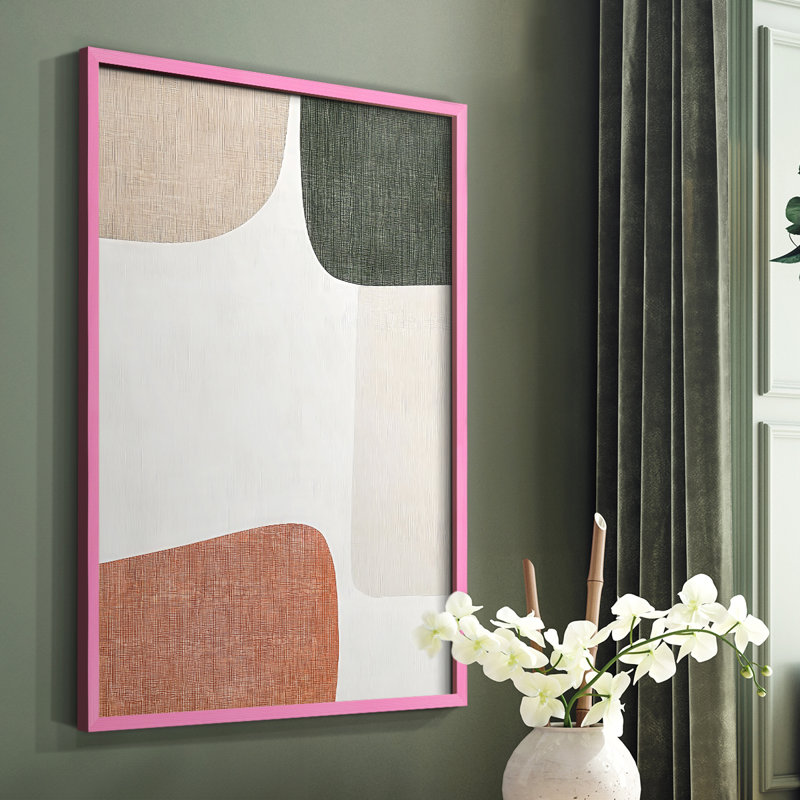 "Abstract", reproduction encadrée prête à être suspendue, Rose, H 29 po x l 23 po