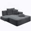 Chaise longue d'intérieur avec 3 coussins, chaise longue rembourrée avec pochette de rangement pour le salon, appartement