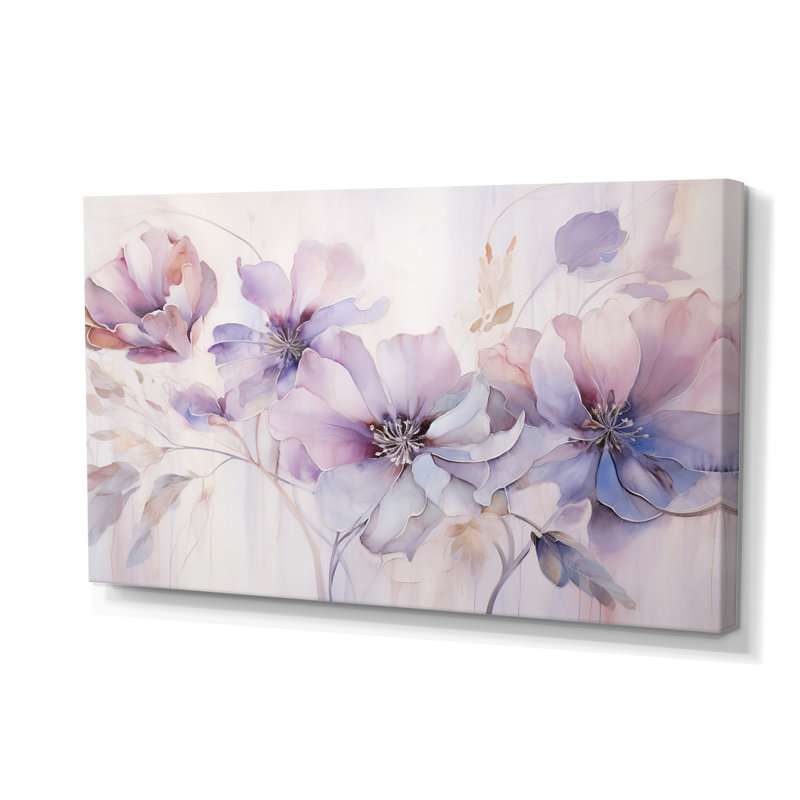 «Purple Botanical Whispers I», art mural abstrait