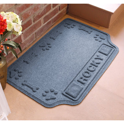 WaterHog® Drool Hog Paws and Bones Personalized Indoor Outdoor Pet Mat