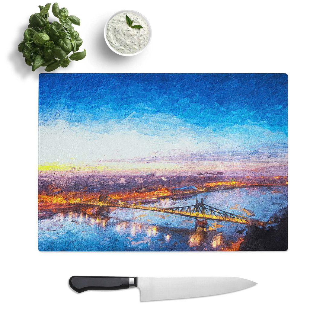 Tempered Glass Budapest Skyline in Hungary Chopping Board