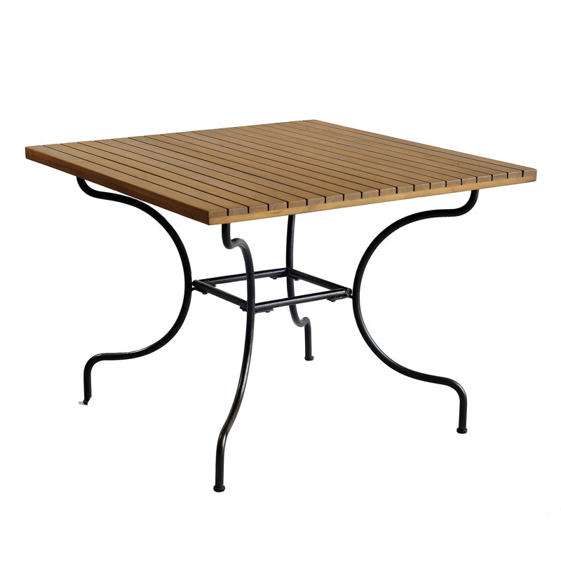 Table de salle à manger en bois massif Rayne, Brun moyen extérieur