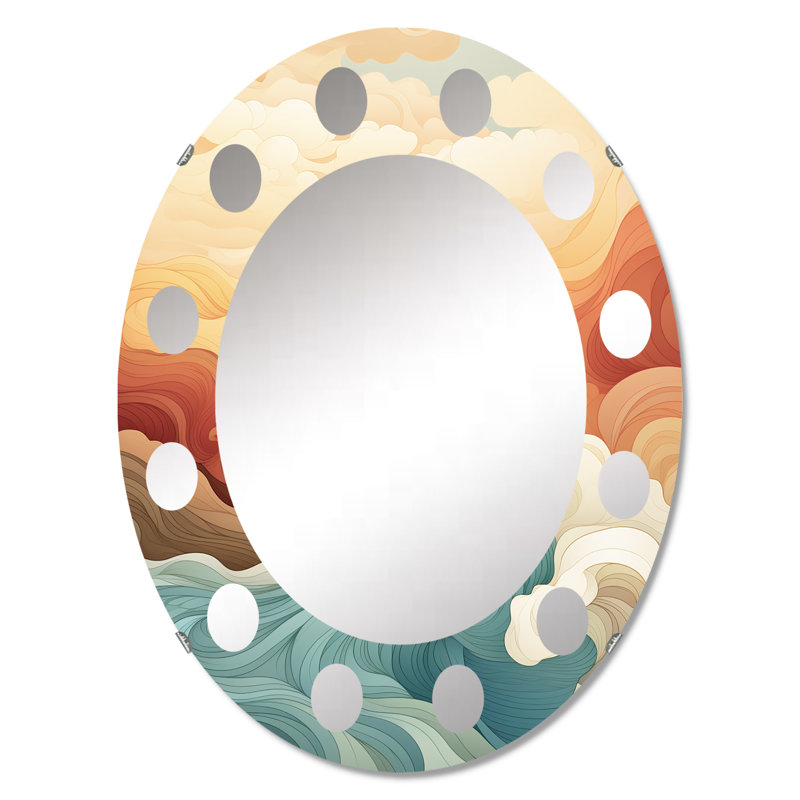 Borovy - Miroir mural moderne ovale, 30 po x 20 po