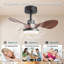 Petit ventilateur de plafond noir 24 po avec télécommande-121082991