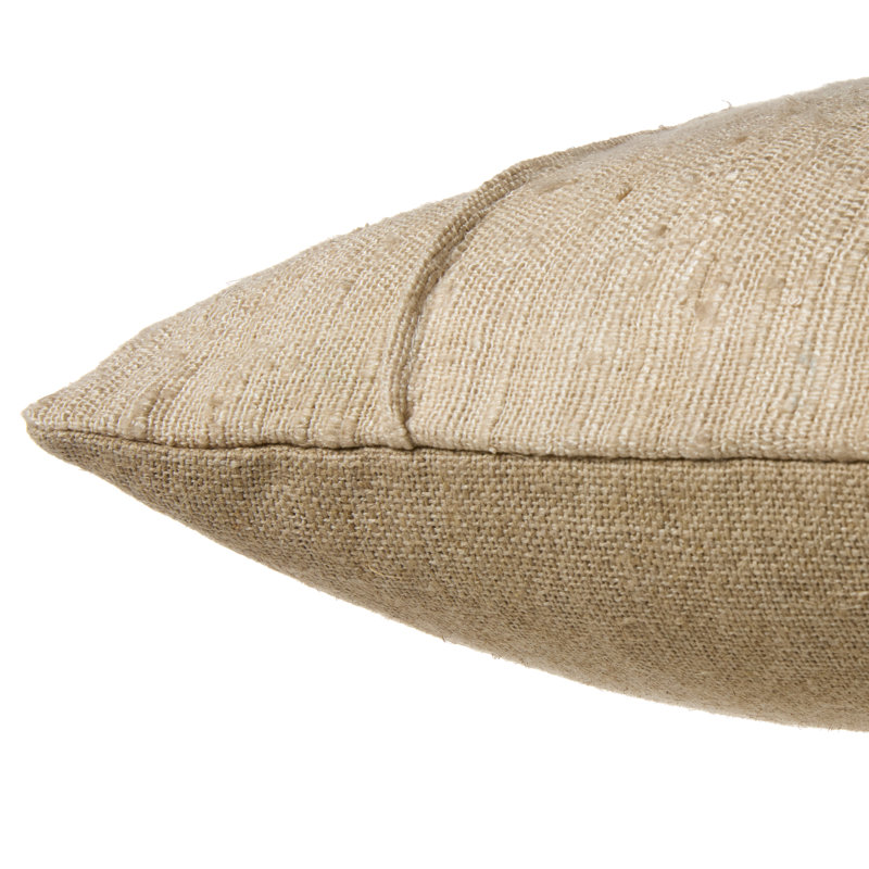 Jaipur Living Garreth Solid Tan/Taupe Pillow (16"x24" Lumbar), 100% Poly Fill
