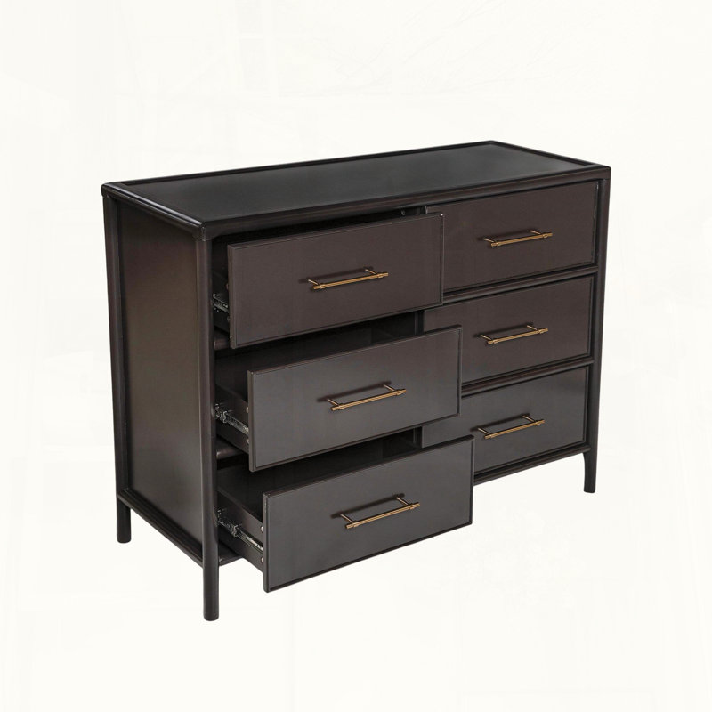 Armoire de rangement 6 tiroirs brun foncé 48, Marron foncé