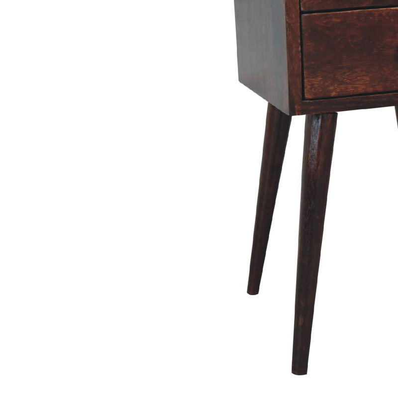 11.81'' W Solid Wood Nightstand, Walnut