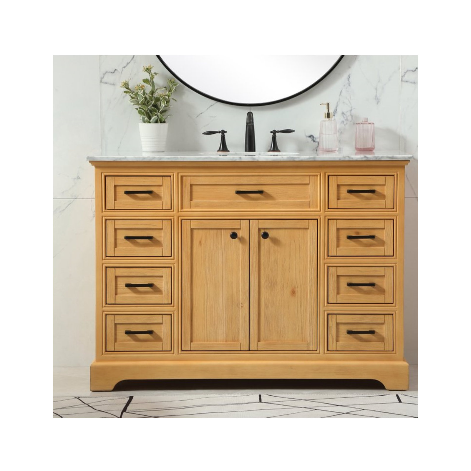 Hermes 48'' Single Bathroom Vanity, Natural Wood