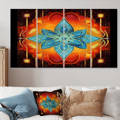 Ethnic Blue Star - Boho Mandala Wall Art Decor 4 Piece