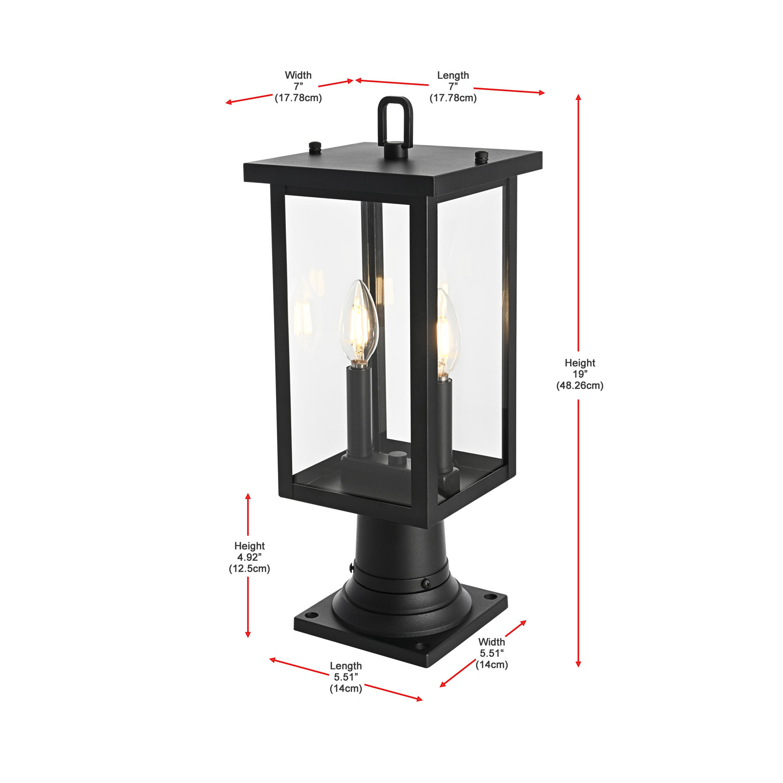 7" Iron Outdoor Post Light
