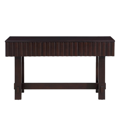 52 Inch Sofa Table With Storage Drawers, Mid Century Farmhouse Fluted Console Table With Solid Wood Legs. Entryway Table For Living Room TV, Hallway Entrance Foyer, Espresso