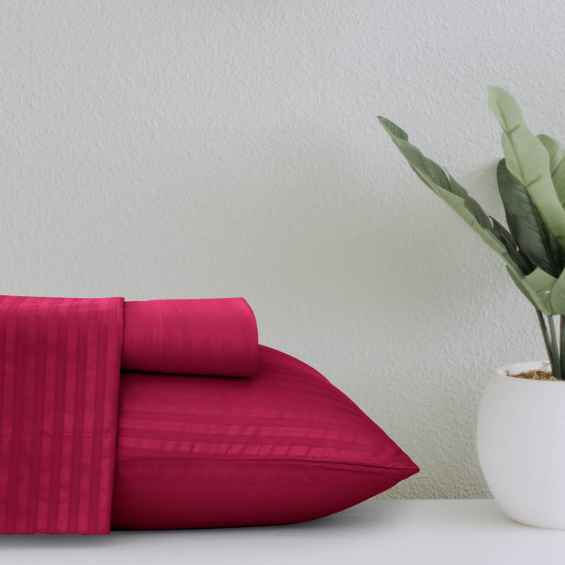 Ensemble de draps en microfibre avec draps-housse et taie d'oreiller Lux Decor Collection, Bourgogne