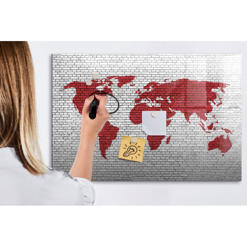 Magnetic Glass Dry Erase Board, Red