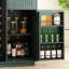 Mini armoire à réfrigérateur cannelée avec centrale électrique et porte-verres à pied - Buffet haut de 38,8 po avec tiroir de rangement, armoire de bar pour le salon-774330894