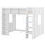 Lit mezzanine en bois avec tablettes de rangement-376085800