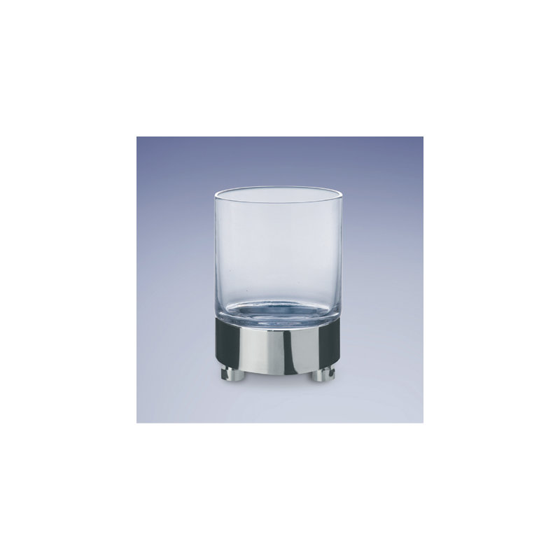 Verre rond en verre givré, Chrome avec verre transparent