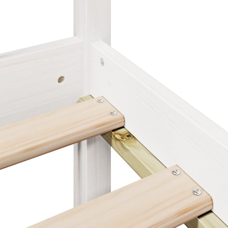 Solid Wood Storage Bed, White