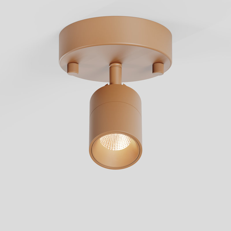 Applique murale 1 lumière à DEL Shura avec tête rotative intégrée Shura, 3000K, 490LM, Warm Brown