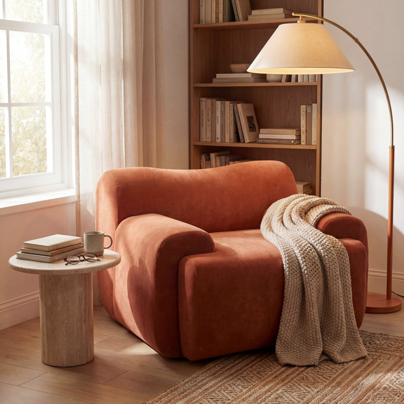 Fauteuil d'appoint rembourré 42 po, Orange